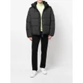 Calvin Klein panelled quilted hooded puffer jacket - Black