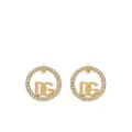 Dolce & Gabbana DG-logo rhinestone-embellished hoop earrings - Gold