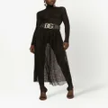 Dolce & Gabbana rhinestone-embellished mesh maxi skirt - Black