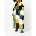 Dolce & Gabbana check-pattern faux-fur coat - Yellow