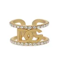 Dolce & Gabbana rhinestone-embellished logo ring - Gold