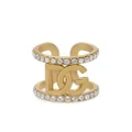 Dolce & Gabbana rhinestone-embellished logo ring - Gold