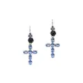 Dolce & Gabbana 18kt yellow gold Family cross sapphire and jade earrings