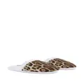 Dolce & Gabbana leopard-print terry slippers - White