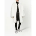 Dolce & Gabbana single-breasted faux-fur coat - White