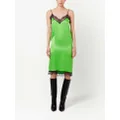 AMI Paris lace-trim slip dress - Green