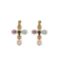 Dolce & Gabbana 18kt yellow gold cross gemstone drop earrings