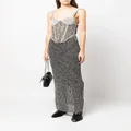 Dion Lee boucle-knit corset top maxi dress - Black