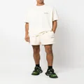 Balenciaga logo-embroidered track shorts - Neutrals