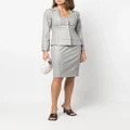 Christian Dior Pre-Owned 1990s draped neck skirt suit - Grey