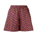 Versace logo geometric swim shorts - Pink