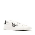 Emporio Armani lace-up logo-print sneakers - White