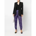 Genny zebra jacquard slim-cut trousers - Purple