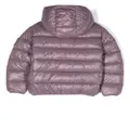 Save The Duck Kids logo-patch hooded puffer jacket - Purple