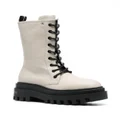 Calvin Klein lace-up leather platform boots - Neutrals