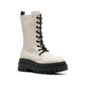 Calvin Klein lace-up leather platform boots - Neutrals