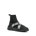 Love Moschino logo-strap high-top sneakers - Black