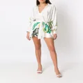 Amir Slama palm leaf print beach dress - White