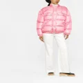 Alessandra Rich padded logo-patch puffer jacket - Pink