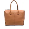 Tod's logo-patch leather tote bag - Brown