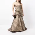 Monique Lhuillier sleeveless cheetah-print trumpet gown - Brown