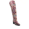 ISABEL MARANT Lurna patterned-jacquard boots - Red