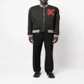 Kenzo cotton embroidered-logo bomber jacket - Black