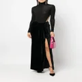 Blumarine slit-detail ankle-length skirt - Black