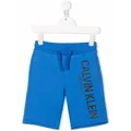 Calvin Klein Kids logo drawstring shorts - Blue
