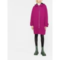 MSGM hooded zip-front mid-length coat - Pink