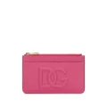 Dolce & Gabbana DG-logo embossed zip-up card holder - Pink
