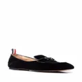 Thom Browne bow-embellished velvet loafers - Black