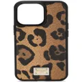 Dolce & Gabbana leopard-print iPhone 13 case - Brown