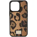 Dolce & Gabbana leopard-print iPhone 13 case - Brown