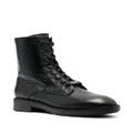 Calvin Klein debossed-monogram combat boots - Black