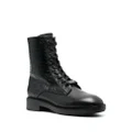 Calvin Klein debossed-monogram combat boots - Black