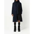 Burberry single-breasted hooded coat - Blue
