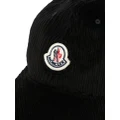 Moncler logo-patch corduroy cap - Black