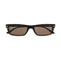 TOM FORD Eyewear Magnetic blue-block rectangular glasses - Brown