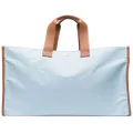 Mackintosh logo-plaque leather-trim tote bag - Blue