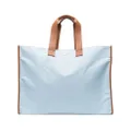 Mackintosh logo-plaque leather-trim tote bag - Blue