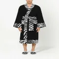 Dolce & Gabbana leopard print-trim bathrobe - Black