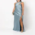 Michelle Mason side-slit one-shoulder gown - Blue