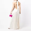 Michelle Mason backless halter-neck tie gown - White