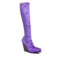 Stella McCartney velour knee-high boots - Purple