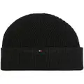 Tommy Hilfiger embroidered-logo ribbed beanie - Black