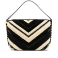 Stella McCartney chevron-pattern faux-fur tote bag - Black