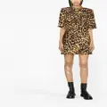 Stella McCartney chain-embellished neck leopard print dress - Neutrals