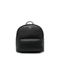 Emporio Armani logo-print leather backpack - Black