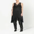 Balenciaga lace-trim sleeveless asymmetric-hem dress - Black